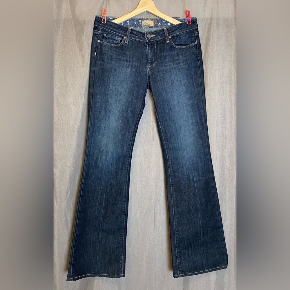 Paige Laurel Canyon Low Rise Stretch Bootcut Jeans Size 30 Dark wash